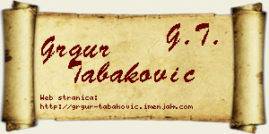 Grgur Tabaković vizit kartica